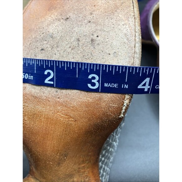 $1k 6.5 C Wide back At The Ranch Metallic Silver Cowgirl Mules Boots Santa Fe - Picture 8 of 8